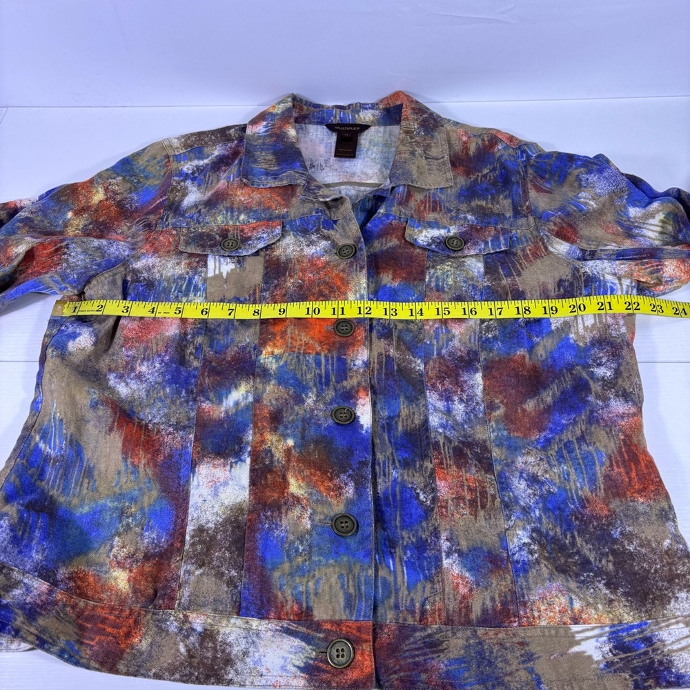 Multiples Multicolor Painterly Button-Front Shirt… - image 5